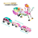 Jucarie Transformer Magnetica 3 in 1 Mars Deer Cosmic Planet, Flippy, 3 Masini Care se Transforma in Pegas Inaripat,