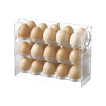 Suport Organizator pentru Oua, Flippy, Capacitate 30 Oua, Pentru Usa Frigiderului, 3 Straturi, din Plastic, Transparent