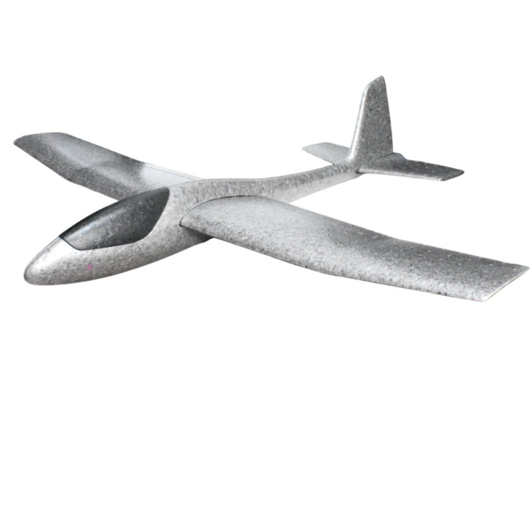 Avion Zburator, Flippy, Tip Planor, 83 cm Lungime, +3 Ani, din Polistiren, Aruncare 10 - 30 m, Gri