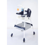 Scaun de Masa pentru Copii, Flippy, Multifunctional, Pliabil, cu Roti, Cos de Depozitare, din Plastic, Centura de
