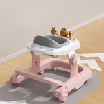 Premergator Multifunctional cu Roti Flippy, Model Iepuras, Inaltime Ajustabila, Tavita, Muzica, Lumini, 66x59x41 cm, Roz
