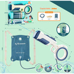 Pistol cu apa pentru copii Flippy, rezervor tip ghiozdan, 1500 ml, reglabil, material ABS/silicon, distanta improscare