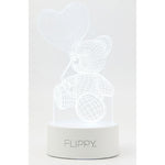 Lampa LED decorativa, Flippy, 3D, Ursulet cu balon inima, cu telecomanda, doua moduri de alimentare USB si baterii, 20