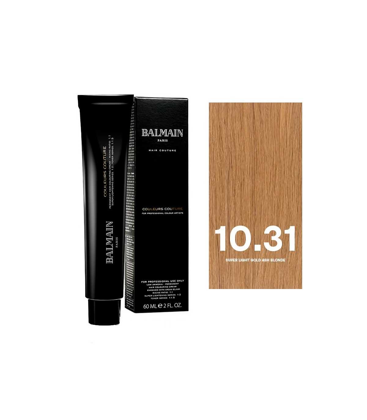 Balmain Professionnel, Couleurs Couture, Vopsea permanentă de păr, 10.31 Super Light Gold Ash, 60 ml