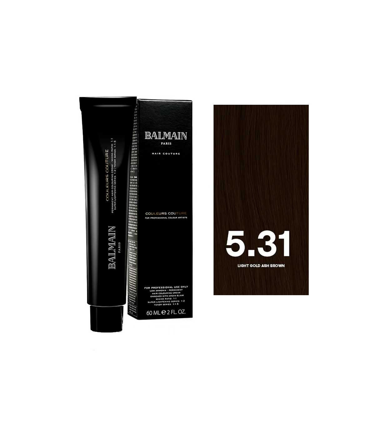 Balmain Professionnel, Couleurs Couture, Vopsea permanentă de păr, 5.31 Light Gold Ash Brown, 60 ml