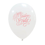 Baloane de Decor, Flippy, Set 10 Baloane de Decor pentru Echipa Miresei, din Latex 25 cm, Alb/Roz