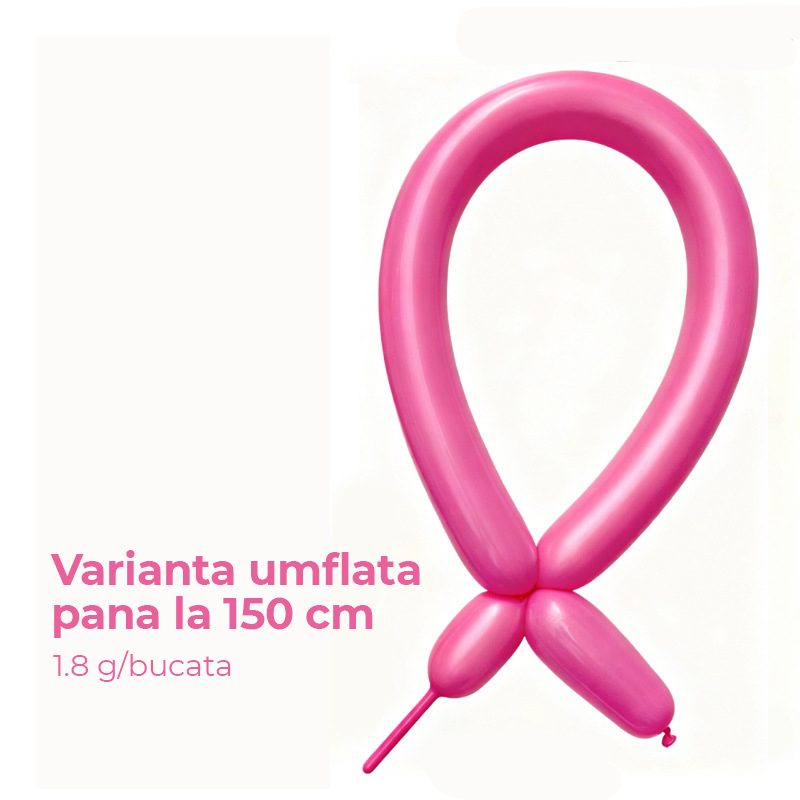 Baloane de Modelaj, Flippy, Set 50 bucati, Model Standard, din Latex, 30 x 1.5 cm, 1.8 g per unitate, pana la 150 cm,