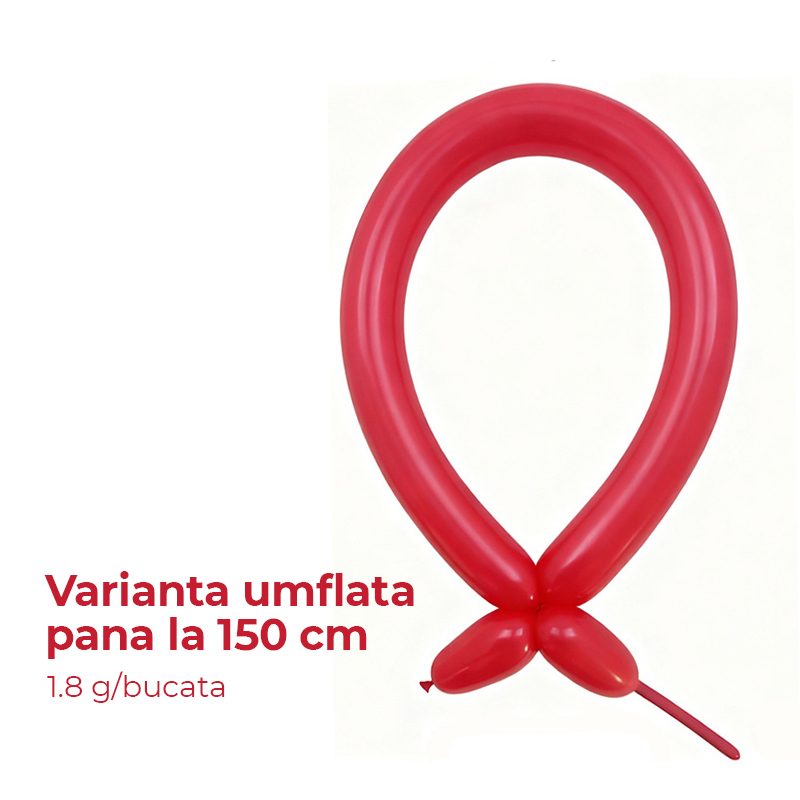 Baloane de Modelaj, Flippy, Set 50 bucati, Model Standard, din Latex, 30 x 1.5 cm, 1.8 g per unitate, pana la 150 cm,