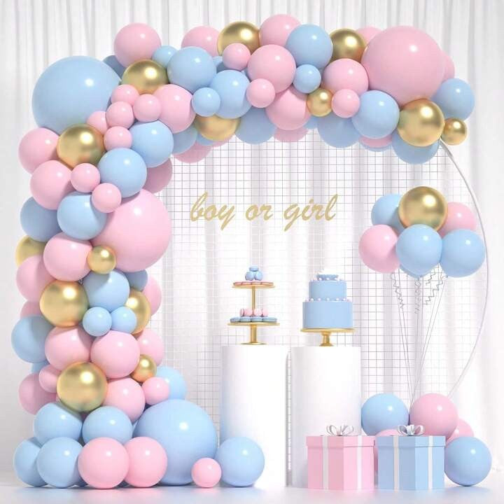 Baloane decorative pentru BABY SHOWER, Flippy, Arcada Set 106 baloane din latex, Model Petrecere, Baloane Party, 12 cm,