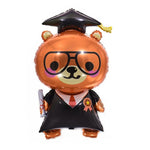 Balon din Folie Metalizata, Flippy, Figurine, Model Ursulet Absolvent, 70 cm, Ambalaj Individual, Pai Inclus, Umflare
