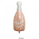 Balon din Folie Metalizata, Flippy, Figurine, Model Sticla de Sampanie, 49x98 cm, Ambalaj Individual, Pai Inclus,