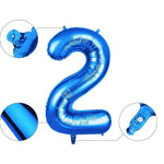 Balon din Folie Flippy, Cifra 2, 81 cm, Pentru Aer sau Heliu, Albastru