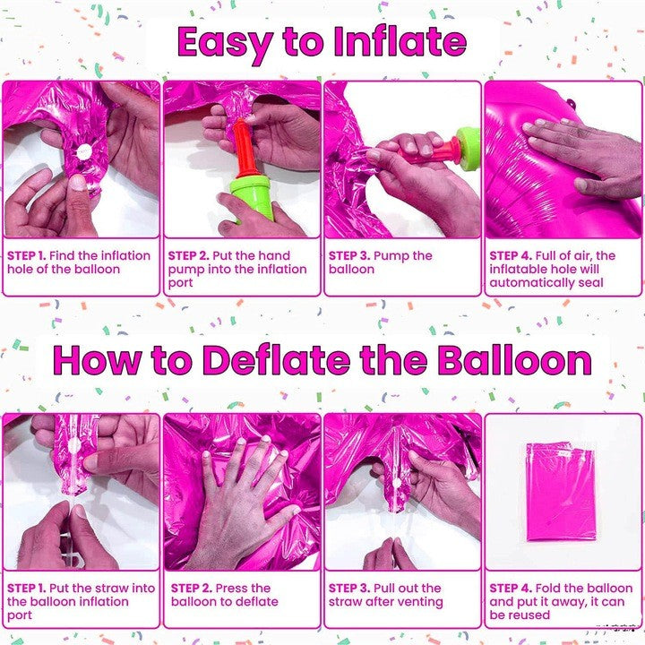 Balon din Folie, Flippy, Cifra 7, Tema Aniversare, 81 cm, Ambalaj Individual, Pai inclus, Umflare cu Aer sau Heliu,