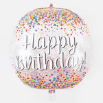 Balon din Folie Metalizata, Flippy, Figurina Rotunda 4D, Model Happy Birthday, Tema Aniversare, 24 x 63 cm, Ambalaj