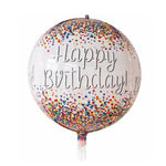 Balon din Folie Metalizata, Flippy, Figurina Rotunda 4D, Model Happy Birthday, Tema Aniversare, 24 x 63 cm, Ambalaj