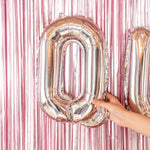 Balon Folie Metalizata Litera Q, Flippy, 80 cm, Umflati cu Heliu sau Aer, Ambalaj Individual, Pai inclus, Argintiu