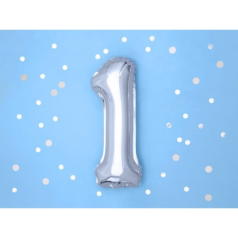 Balon din Folie Metalizata, Flippy, Figurina Cifra, Tema Aniversare 100 cm, Ambalaj Individual, Pai inclus, Umflare cu