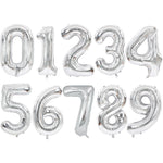 Balon din Folie Metalizata, Flippy, Figurina Cifra, Tema Aniversare 100 cm, Ambalaj Individual, Pai inclus, Umflare cu