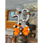 Balon din Folie Metalizata, Flippy, Figurina Cifra, Tema Aniversare 100 cm, Ambalaj Individual, Pai inclus, Umflare cu