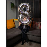 Balon din Folie Metalizata, Flippy, Figurina Cifra, Tema Aniversare 100 cm, Ambalaj Individual, Pai inclus, Umflare cu