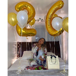 Balon din Folie Metalizata Flippy, Figurina Cifra, Tema Aniversare 100 cm, Ambalaj Individual, Pai inclus, Umflare cu