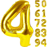 Balon din Folie Metalizata Flippy, Figurina Cifra, Tema Aniversare 100 cm, Ambalaj Individual, Pai inclus, Umflare cu