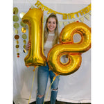 Balon din Folie Metalizata Flippy, Figurina Cifra, Tema Aniversare 100 cm, Ambalaj Individual, Pai inclus, Umflare cu