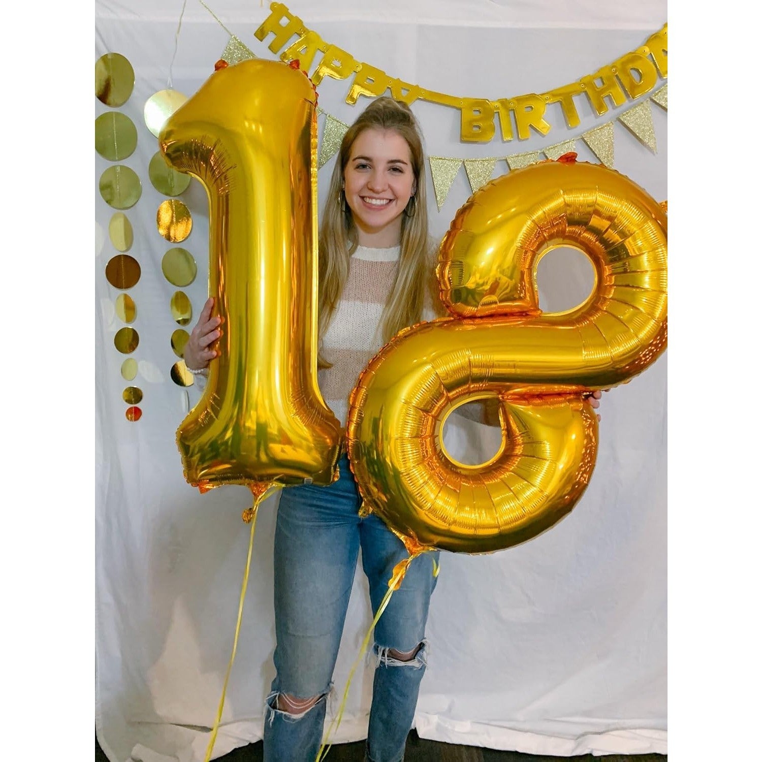 Balon din Folie Metalizata Flippy, Figurina Cifra, Tema Aniversare 100 cm, Ambalaj Individual, Pai inclus, Umflare cu