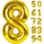 Balon din Folie Metalizata Flippy, Figurina Cifra, Tema Aniversare 100 cm, Ambalaj Individual, Pai inclus, Umflare cu