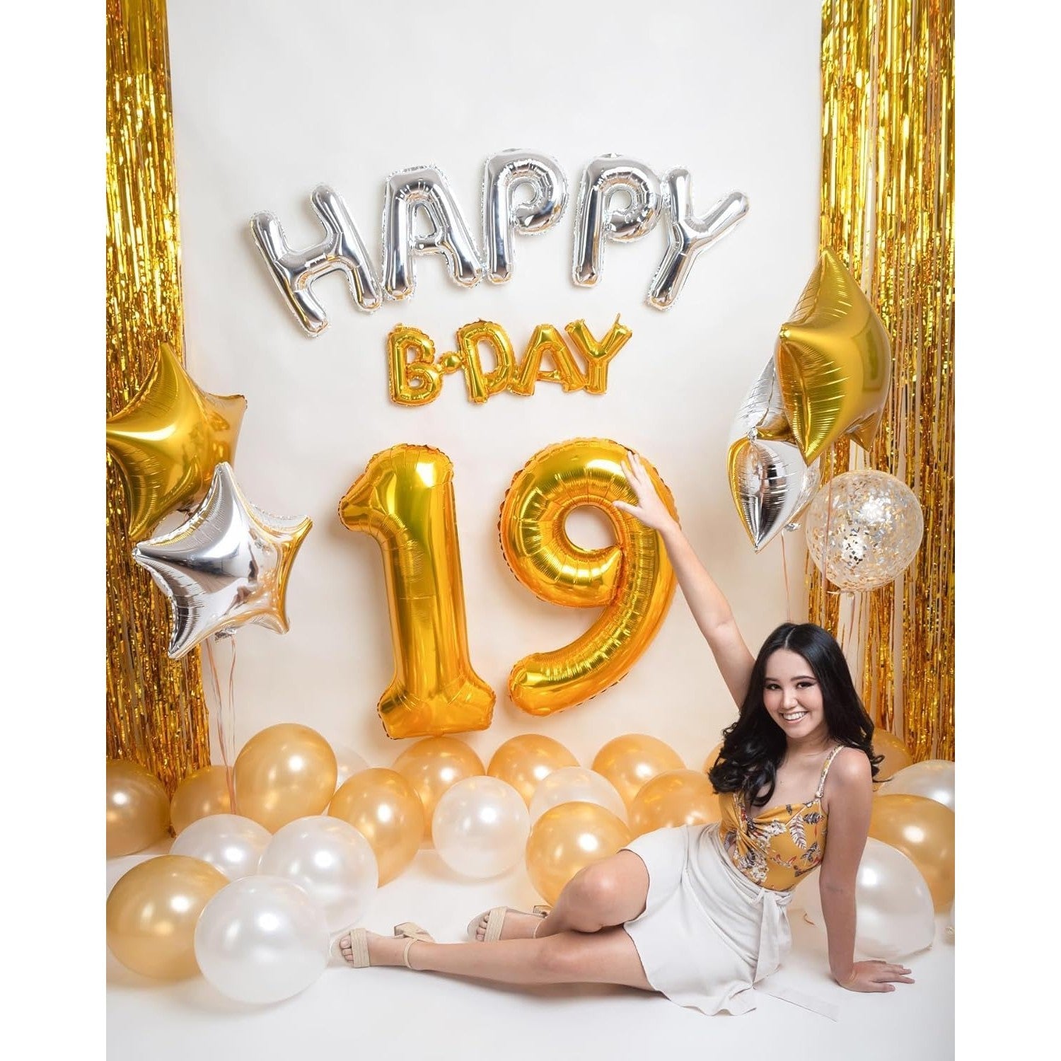 Balon din Folie Metalizata Flippy, Figurina Cifra, Tema Aniversare 100 cm, Ambalaj Individual, Pai inclus, Umflare cu