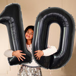 Balon din Folie Metalizata, Flippy, Figurina Cifra, Tema Aniversare 100 cm, Ambalaj Individual, Pai inclus, Umflare cu