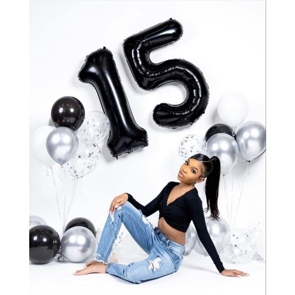 Balon din Folie Metalizata, Flippy, Figurina Cifra, Tema Aniversare 100 cm, Ambalaj Individual, Pai inclus, Umflare cu