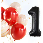 Balon din Folie Metalizata, Flippy, Figurina Cifra, Tema Aniversare 100 cm, Ambalaj Individual, Pai inclus, Umflare cu