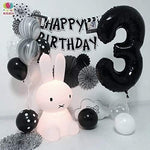Balon din Folie Metalizata, Flippy, Figurina Cifra, Tema Aniversare 100 cm, Ambalaj Individual, Pai inclus, Umflare cu