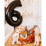 Balon din Folie Metalizata, Flippy, Figurina Cifra, Tema Aniversare 100 cm, Ambalaj Individual, Pai inclus, Umflare cu