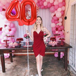 Balon din Folie Metalizata Flippy, Figurina Cifra, Tema Aniversare 100 cm, Ambalaj Individual, Pai inclus, Umflare cu