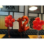 Balon din Folie Metalizata Flippy, Figurina Cifra, Tema Aniversare 100 cm, Ambalaj Individual, Pai inclus, Umflare cu
