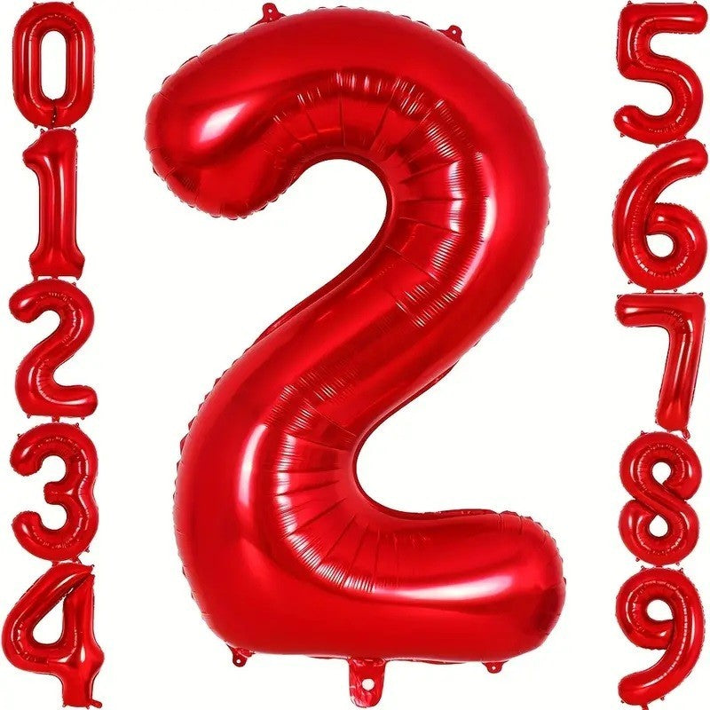 Balon din Folie Metalizata Flippy, Figurina Cifra, Tema Aniversare 100 cm, Ambalaj Individual, Pai inclus, Umflare cu