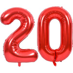 Balon din Folie Metalizata Flippy, Figurina Cifra, Tema Aniversare 100 cm, Ambalaj Individual, Pai inclus, Umflare cu
