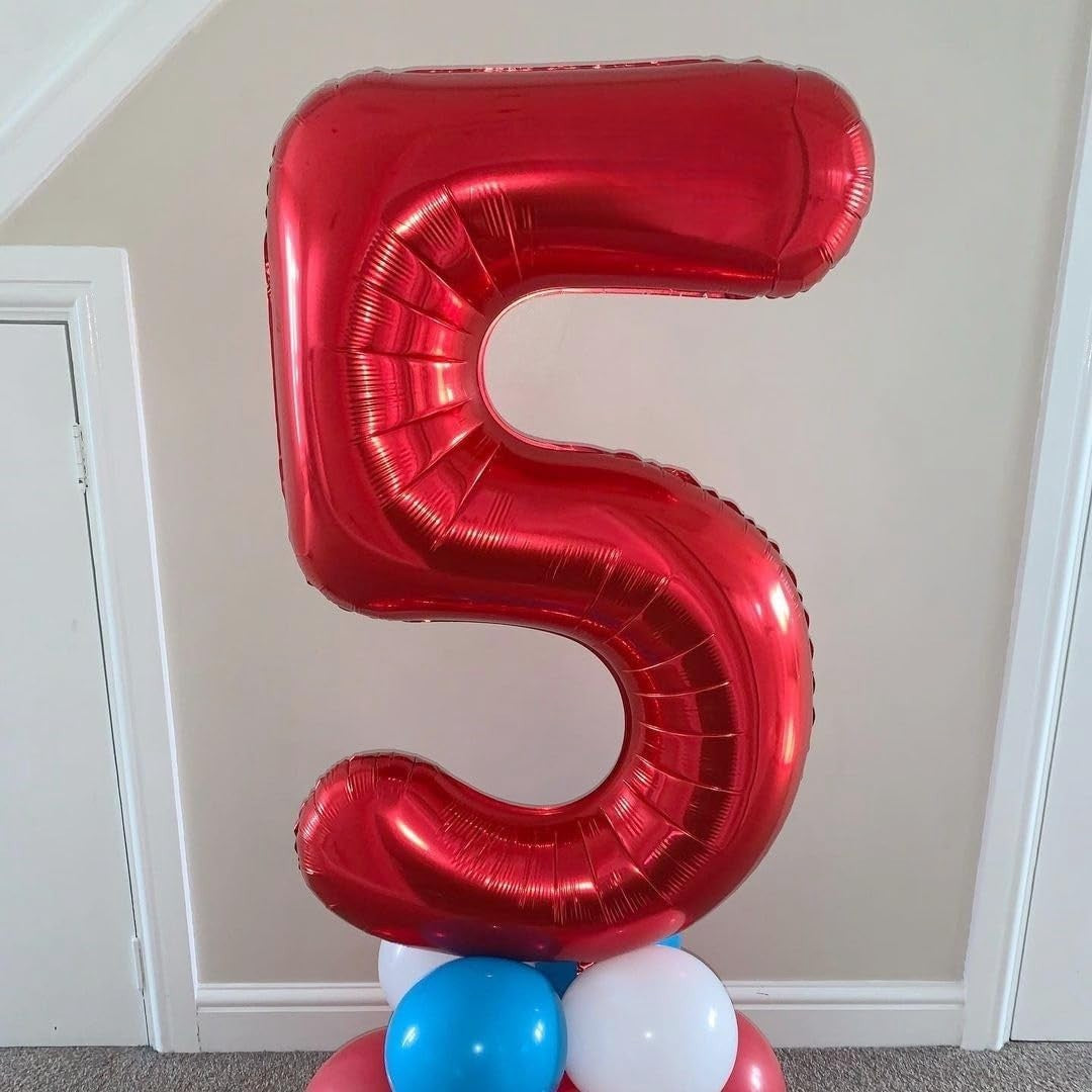 Balon din Folie Metalizata Flippy, Figurina Cifra, Tema Aniversare 100 cm, Ambalaj Individual, Pai inclus, Umflare cu
