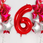 Balon din Folie Metalizata Flippy, Figurina Cifra, Tema Aniversare 100 cm, Ambalaj Individual, Pai inclus, Umflare cu
