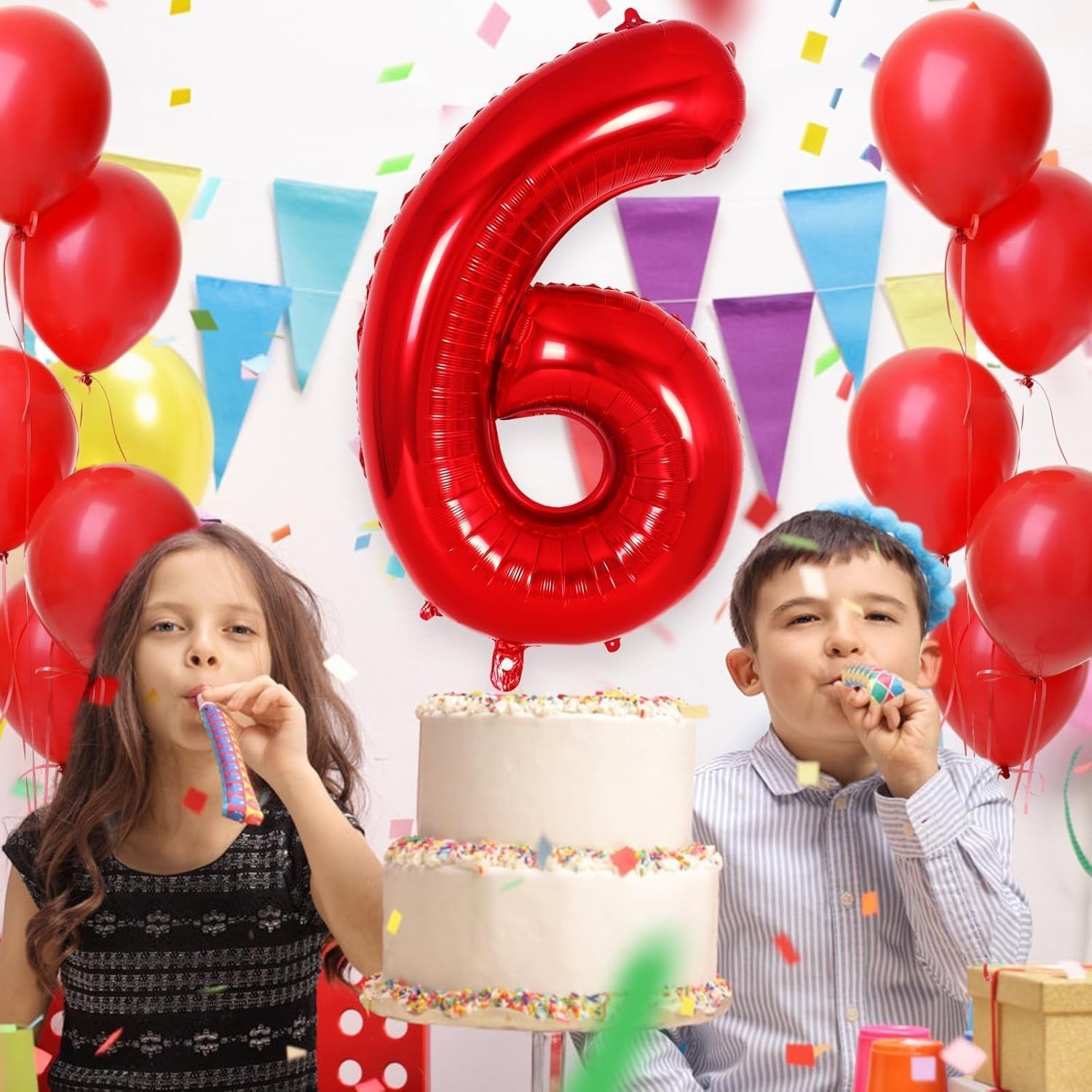 Balon din Folie Metalizata Flippy, Figurina Cifra, Tema Aniversare 100 cm, Ambalaj Individual, Pai inclus, Umflare cu