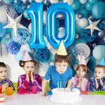 Balon din Folie Metalizata, Flippy, Figurina Cifra, Tema Aniversare 40 cm, Ambalaj Individual, Pai inclus, Umflare cu