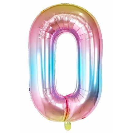 Balon din Folie Metalizata Flippy, Figurina Cifra, Tema Aniversare 40 cm, Ambalaj Individual, Pai inclus, Umflare cu
