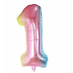 Balon din Folie Metalizata Flippy, Figurina Cifra Gradient, Tema Aniversare 40 cm, Ambalaj Individual, Pai inclus,