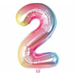 Balon din Folie Metalizata Flippy, Figurina Cifra Gradient, Tema Aniversare 40 cm, Ambalaj Individual, Pai inclus,