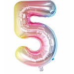 Balon din Folie Metalizata Flippy, Figurina Cifra, Tema Aniversare 40 cm, Ambalaj Individual, Pai inclus, Umflare cu