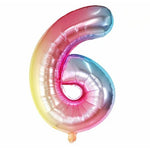 Balon din Folie Metalizata Flippy, Figurina Cifra, Tema Aniversare 40 cm, Ambalaj Individual, Pai inclus, Umflare cu