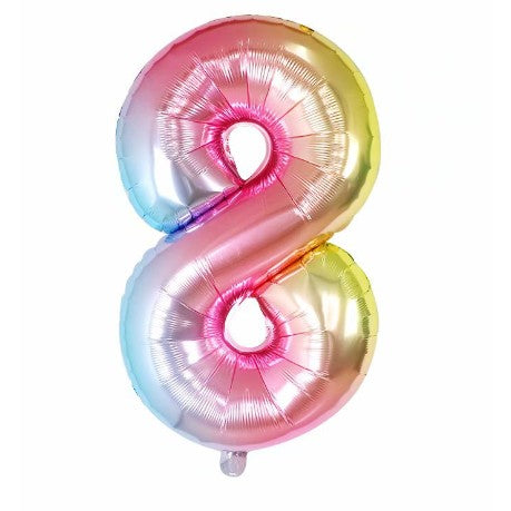 Balon din Folie Metalizata Flippy, Figurina Cifra, Tema Aniversare 40 cm, Ambalaj Individual, Pai inclus, Umflare cu