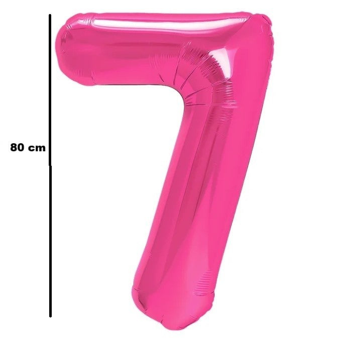 Balon din Folie Metalizata Flippy, Figurina Cifra, Tema Aniversare 80 cm, Ambalaj Individual, Pai inclus, Umflare cu